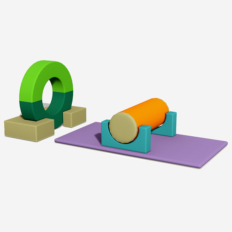 Модульное оборудование для мягких игр в помещении с кольцами и роликами